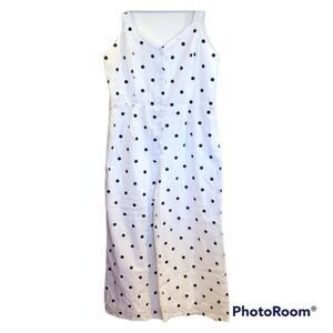 Everly polka dot wide leg sleeveless cropped jumpsuit size large New